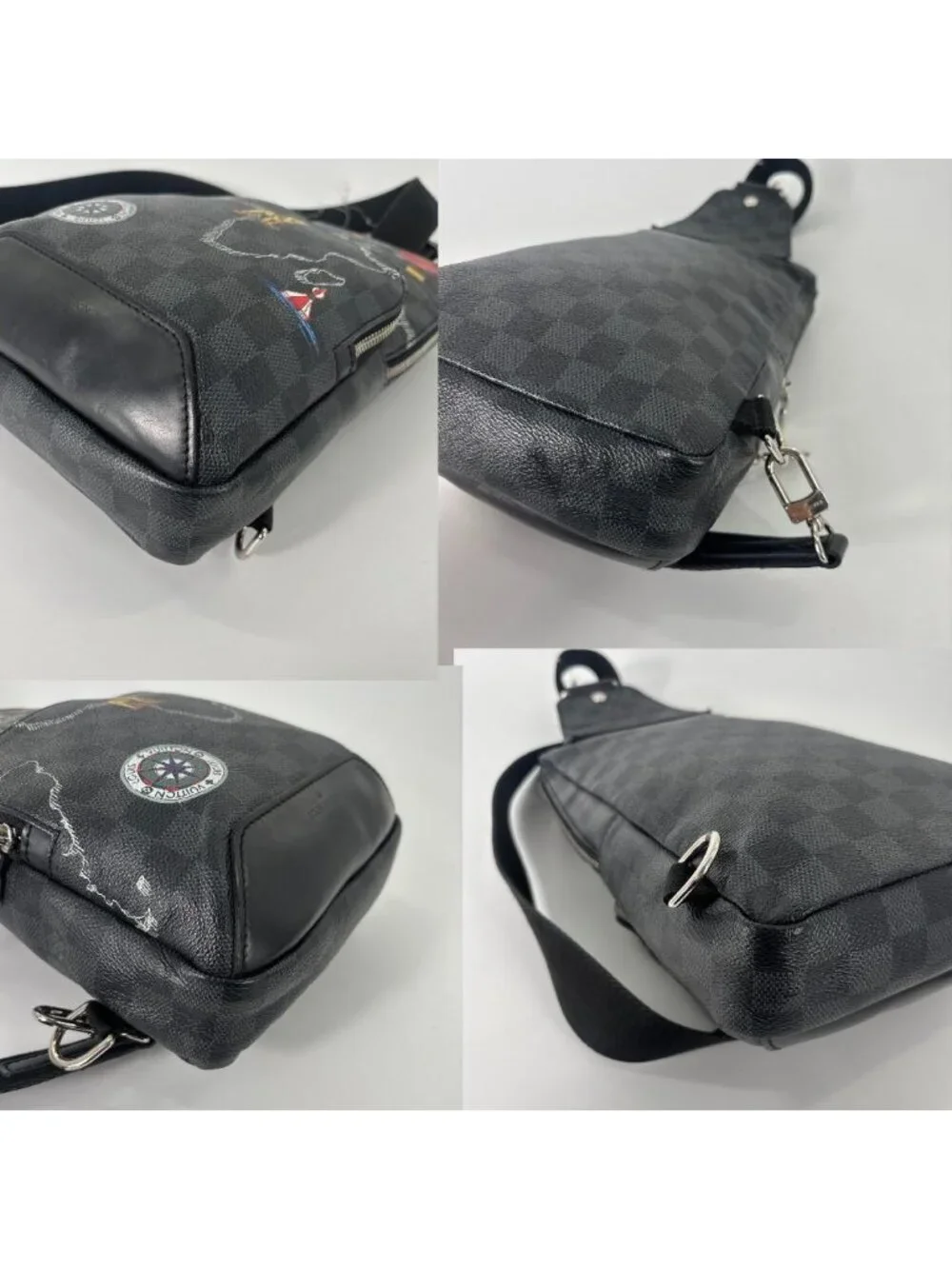Louis Vuitton Super Damier Graphite Sling Bag Black